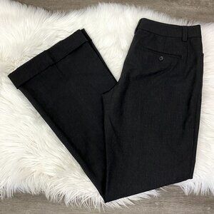 Express Editor Womens 6 Dark Gray Wide Leg Cuffed Hem Dress Pants Trousers Caree